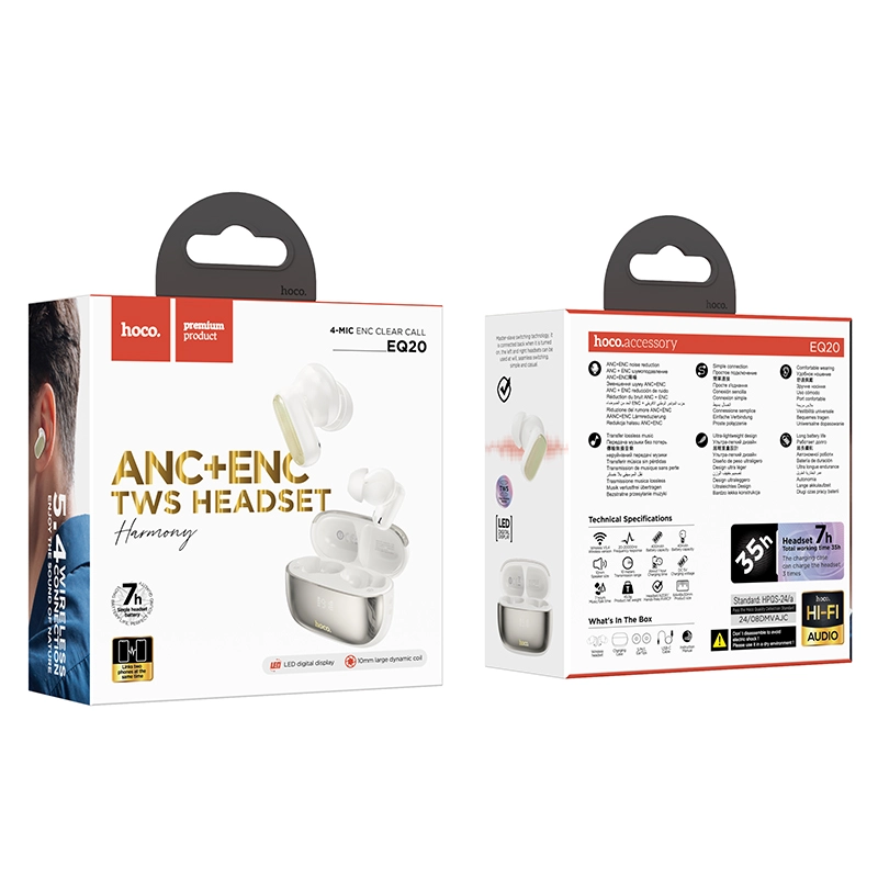 Hoco EQ20 Rhyme True Wireless ANC+ENC Noise Reduction Bluetooth Earbuds